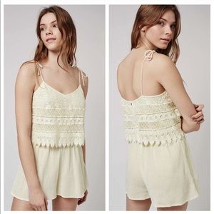 Topshop crochet layer romper